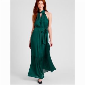 Banana Republic Emerald Halter Maxi Dress